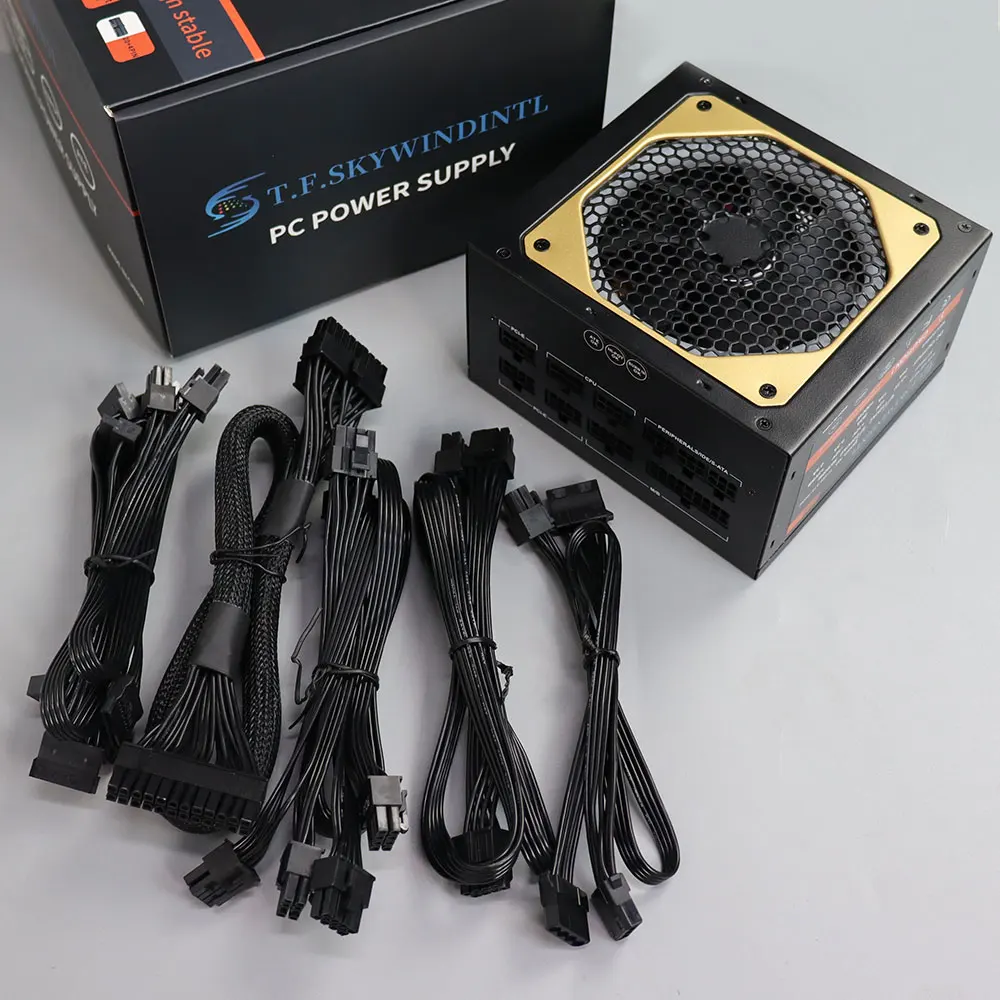 Imagem -04 - Skywindintl Novo Ouro 1000w Computador Completo Modular Fonte de Alimentação Medalha Ativo Pfc Atx Suporte 3070 3080 3090 Gpu Cartão t. f.