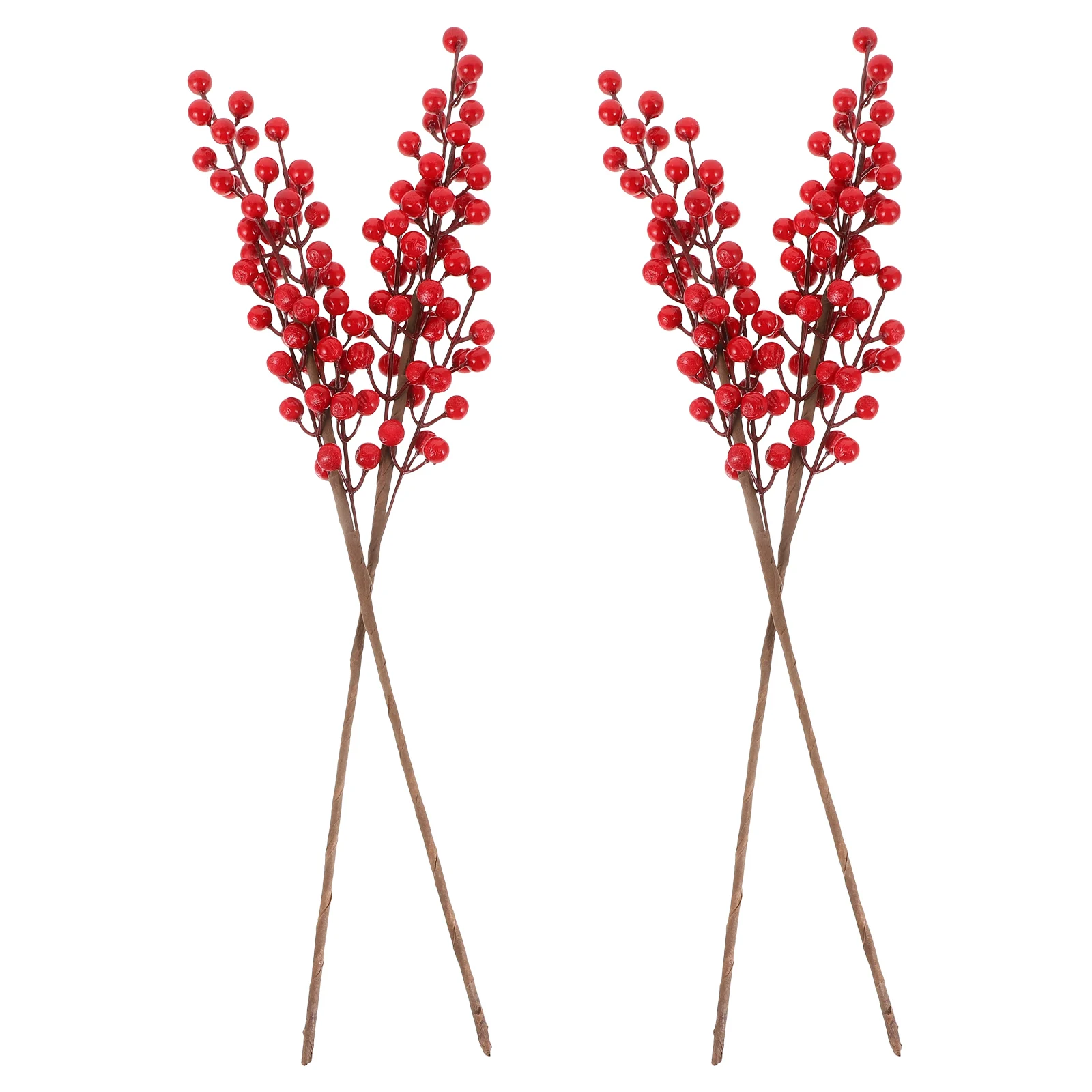 

4Pcs Christmas Berry Branch Decoration Lifelike Artificial Red Berry Stems DIY Floral Supplies Festive Party Ornament