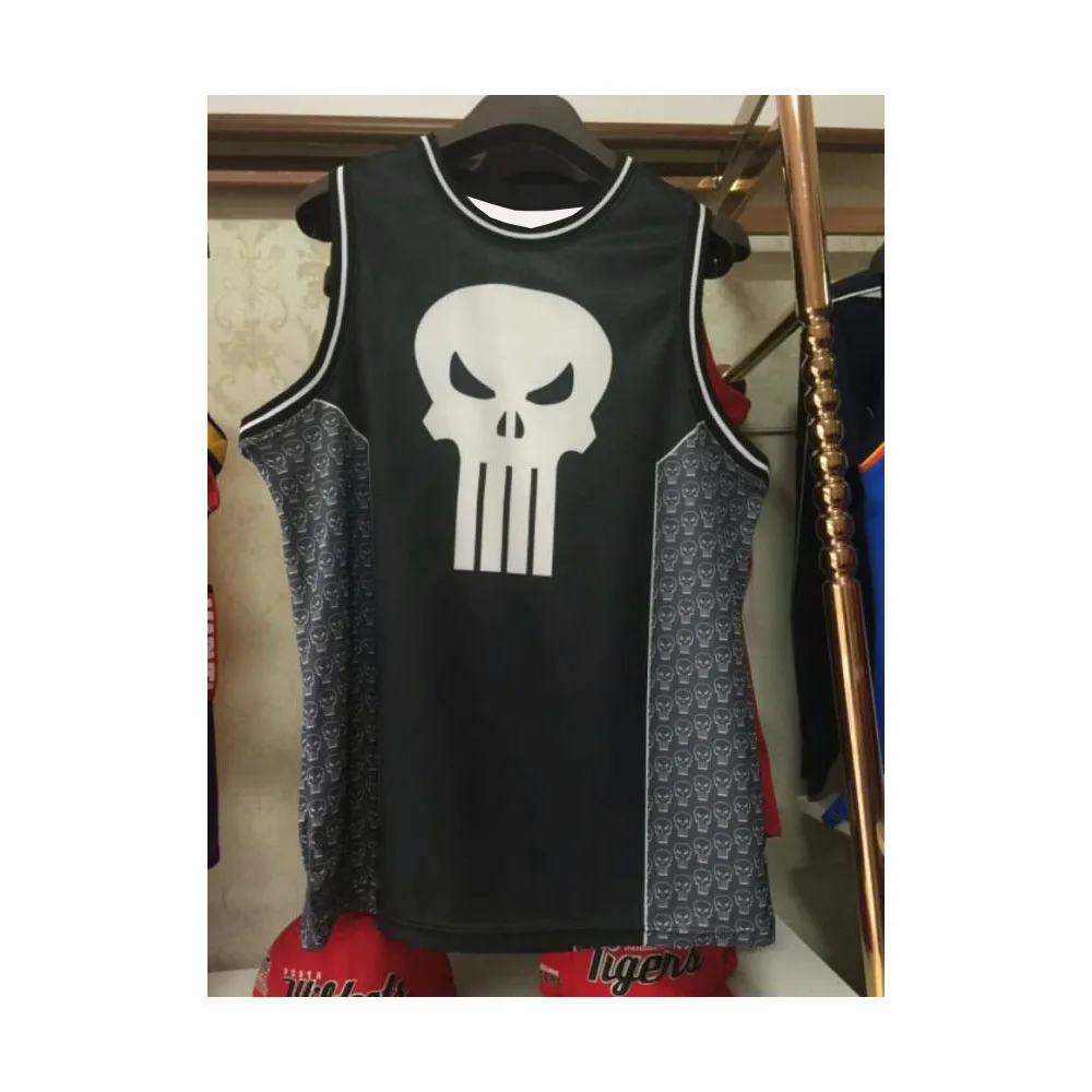 2026 جديد ثلاثية الأبعاد مطبوعة 74 المنتقمون المعاقب سرعة الجافة الرجال قميص كرة السلة الرياضية الشارع الكرة Ajin Manwei MARVAL الجمجمة #1