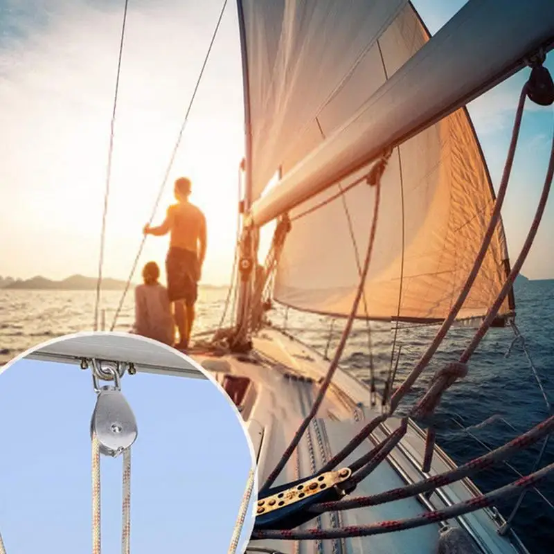 Single Pulley System Wire Rope Crane Pulley Stainless Steel Pulley Blocks Versatile Rust-Proof M15/M50 Lifting Single Pulley For