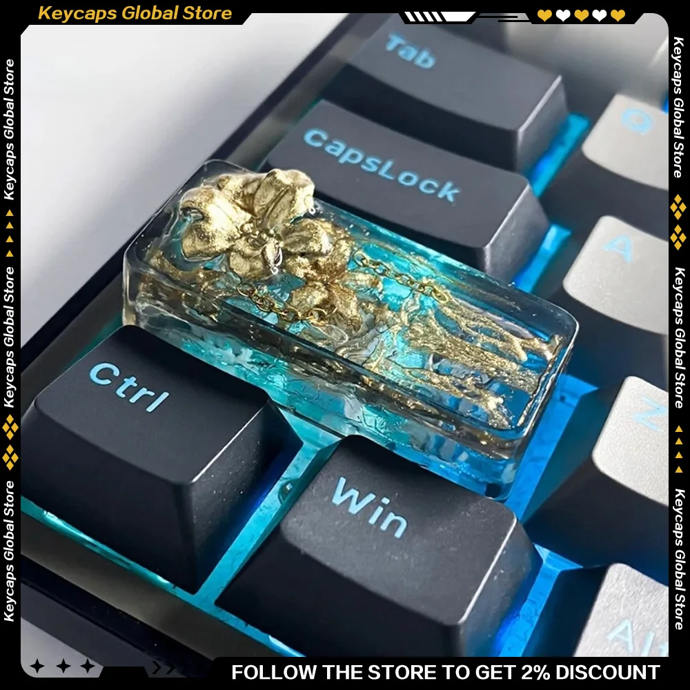 Love and Deepspace Keycap Resin Artisan Personalised 3D Handmade DIY Transparent Keycaps for Customized Keyboards Accessories