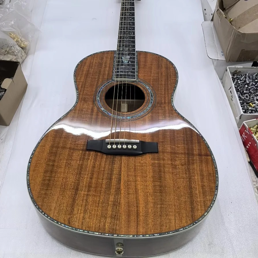 Best Sellers Brown 00045 Acoustic Guitar KOA Top 6 String Ebony Vase Set Suitable for Professional Performance