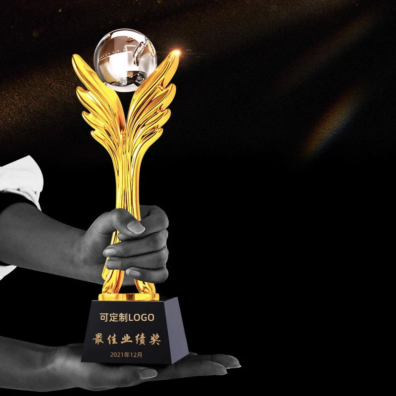 Customized High-end Resin Trophy, Annual Meeting Employee Celebration Souvenir, Excellent Awards Decor, Blank Crystal Ball , 1Pc