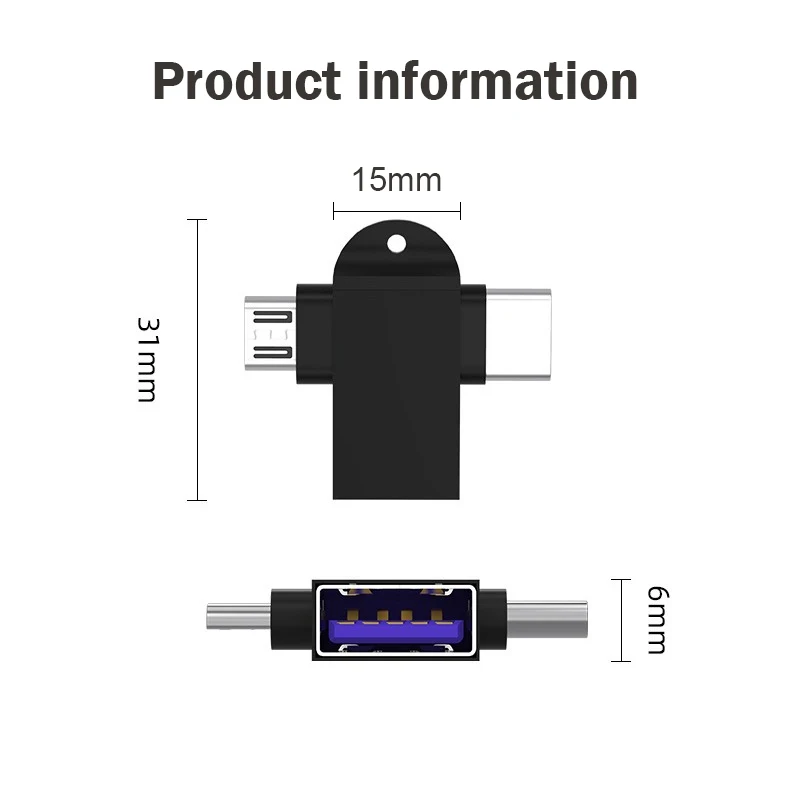 Adattatore OTG 2 in 1 per cavo Android USB-C Otg tipo C per Samsung Xiaomi Tablet disco rigido disco flash convertitori mouse USB