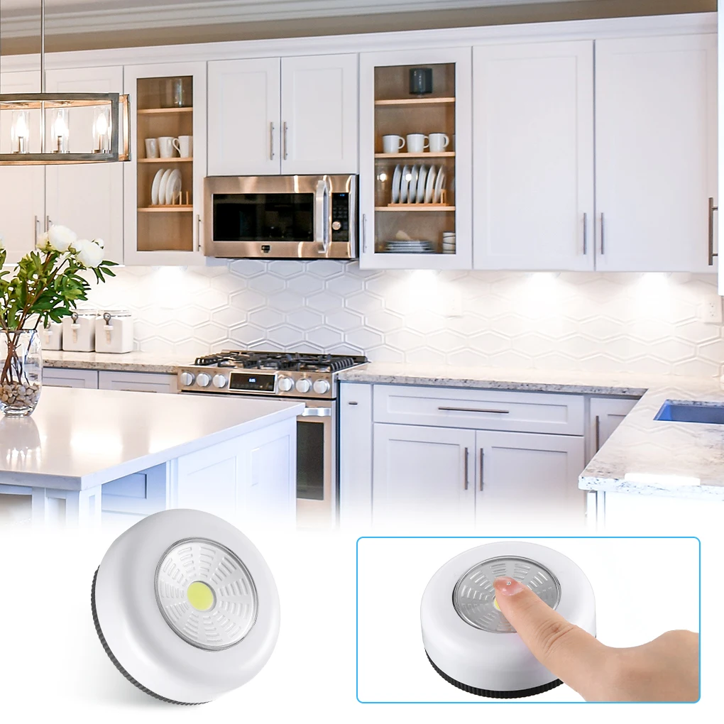 Luz Nocturna inalámbrica autoadhesiva de empuje táctil, lámpara de seguridad de moda, luz de emergencia, armario, dormitorio, cocina