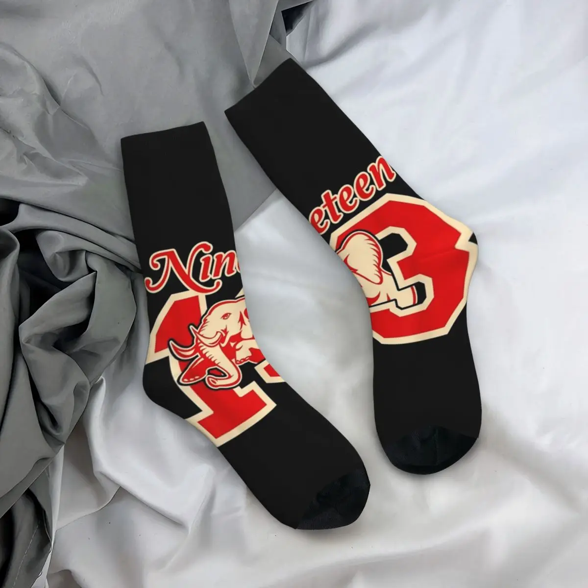 Hip Hop Vintage Nineteen13 Elephant Sigma-Theta Hand Crazy Men\'s Compression Socks Unisex Delta-1913 Street Style Crew Sock