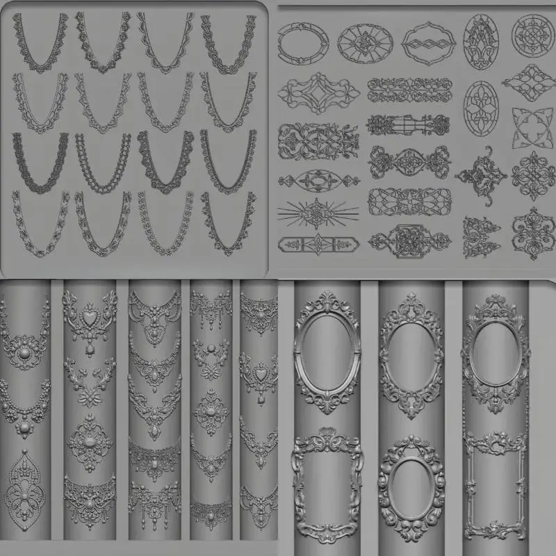 3D Silicone Nail Art Mold European Style Retro Patterns Lace Design Decoration DIY Transparent Manicure Template