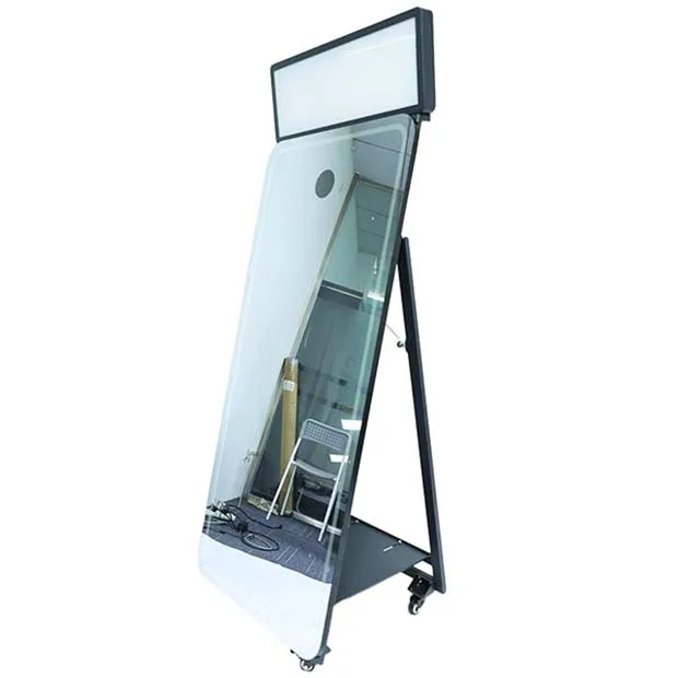 Infinity Mirror Led Floor Light Party Light Mirror Photo Booth Shell Machine Touch Screen Interactive Selfie Photo Booth Machine