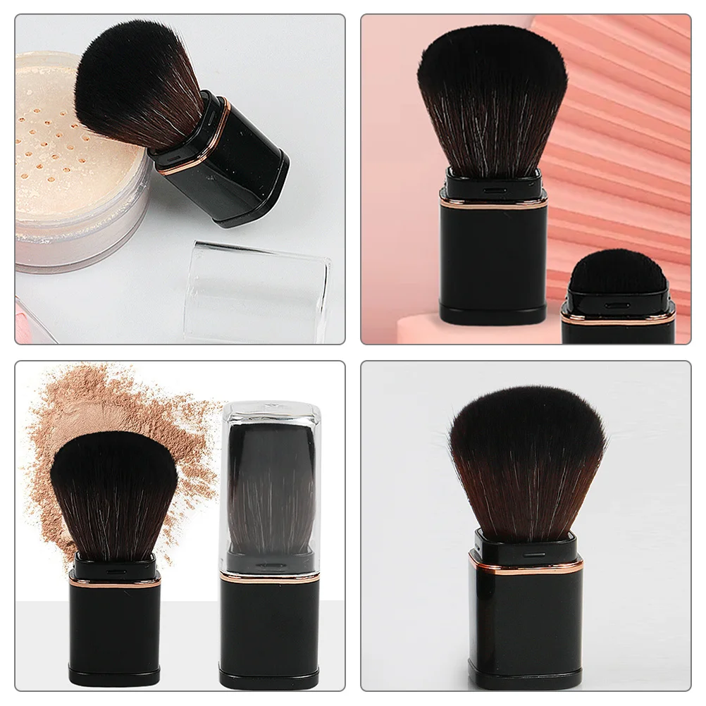 Intrekbare make-upborstel Zachte haren van imitatievezel Multifunctionele reisblush Poeder Gezichtsborstel Blush Gezichtsmake-up