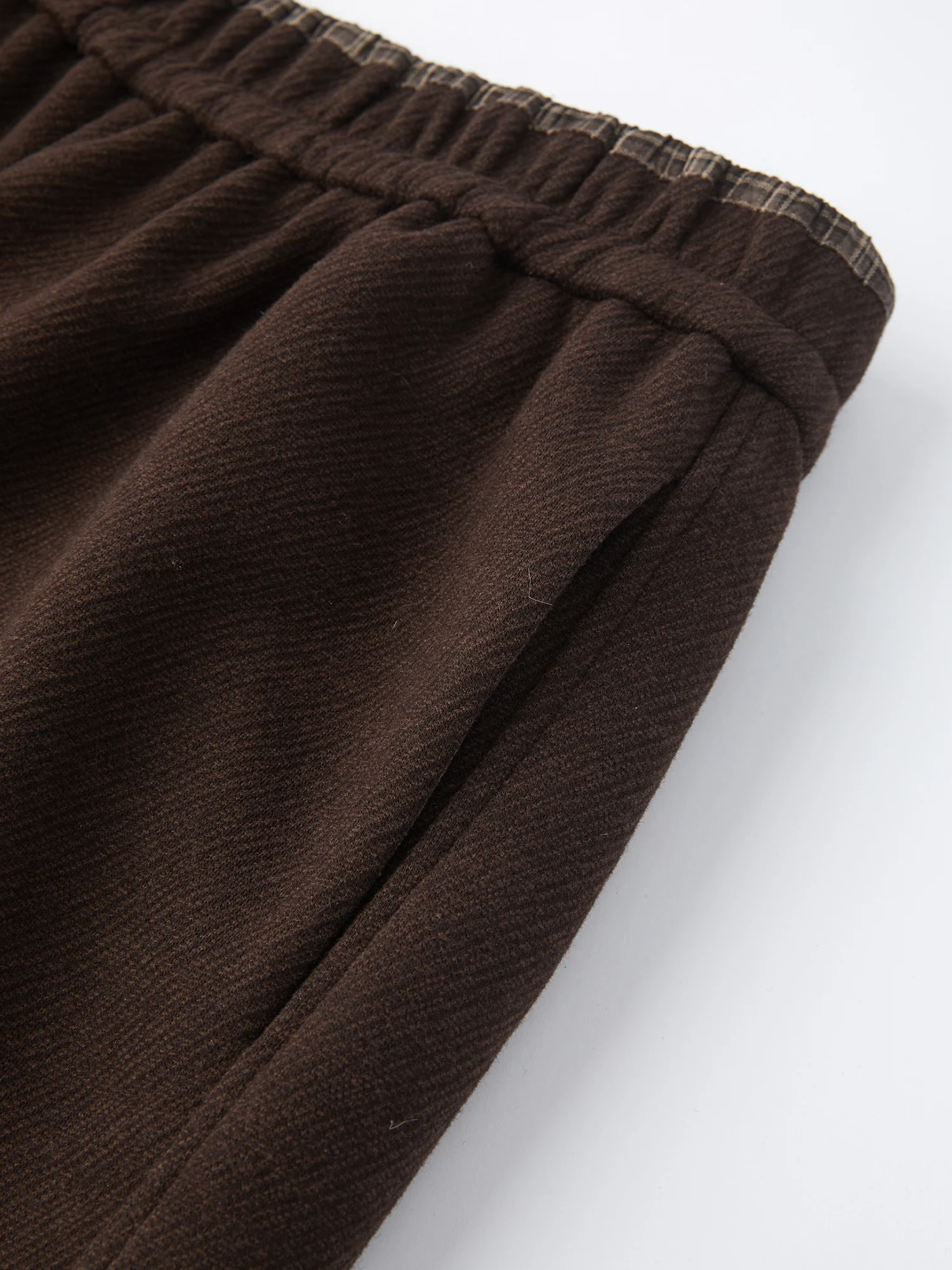 ZIQIAO Damen-Hose aus Wollmischgewebe mit geradem Bein, kariertem Bund, hoher Taille, lässige Hose, warm, für Büro, Pendeln und Streetwear – Detail 18