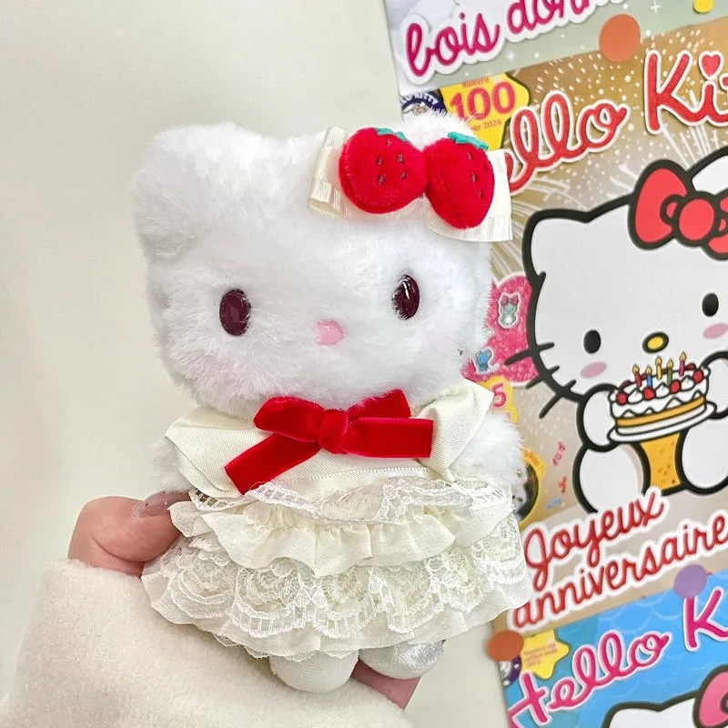 سانريو كارتون مرحبا كيتي الفراولة كعكة سلسلة أفخم المفاتيح قلادة Kawaii اليومية على ظهره الإكسسوارات #2