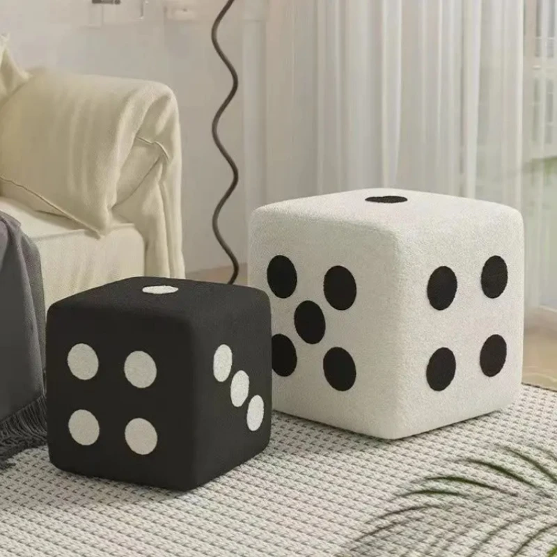 Dice Foot Stool Soft Comfortable Modern Small Stool for Home Sturdy Base Stool Low Stools for Home Living Room Bedroom