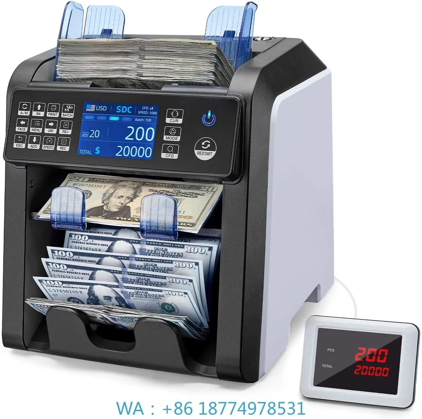 Counter  Currency Detector Machine for Quick and Easy Operation AL-950  Chuanwei Portable TFT Bill