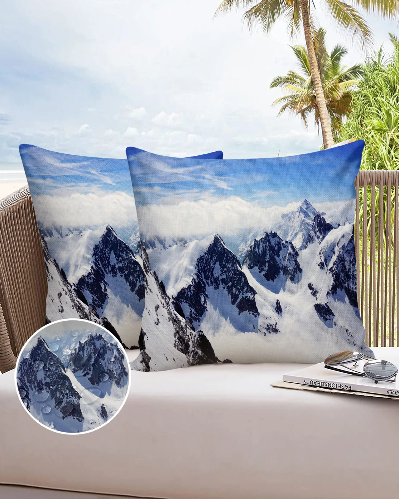 

Snow Mountain Landscape 2PCS Pillowcases Cushion Cover Home Bedding Room Decorative Sofa Waterproof Throw Pillow Case