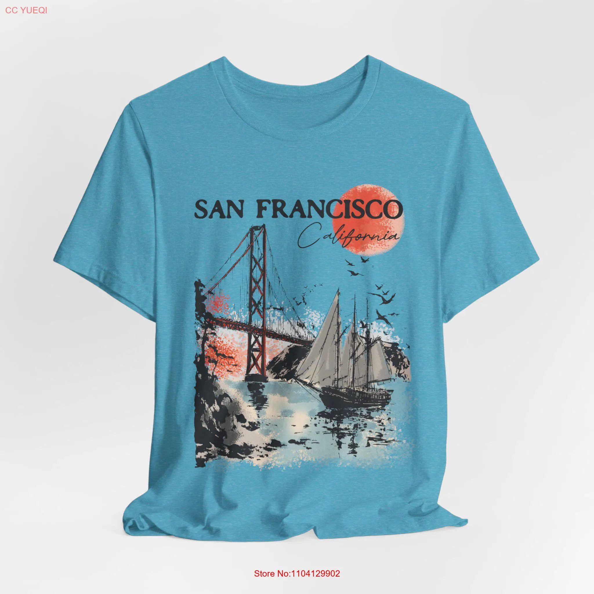 San Francisco T Shirt California SF Travel Vintage Style for her Cali long or short sleeves