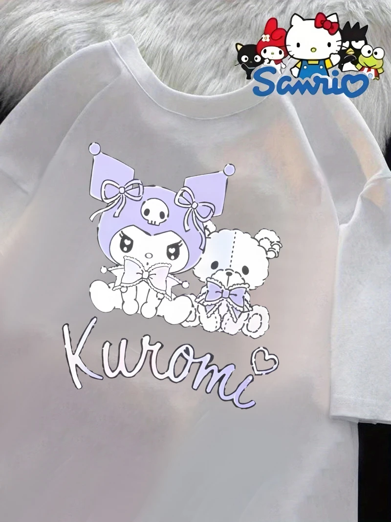 Kulomi Printed Pure Cotton Comfortable Loose T-shirt Women's Short Sleeved Round Neck Casual Top, Suitable for Spring and Summer
