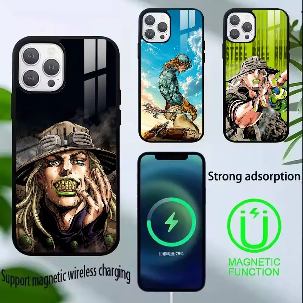 

JOJO G-Gyro Z-Zeppeli Phone Case For iPhone17,16,15,14,13,12,11 Plus,Pro Supports Magnetic Wireless Charging