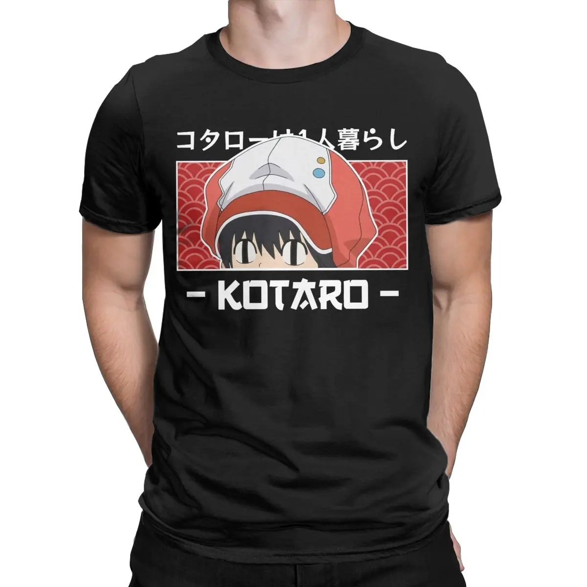 Funny Kotaro Lives Alone T-Shirts for Men Crewneck Cotton T Shirt Anime Short Sleeve Tee Shirt New Arrival Tops