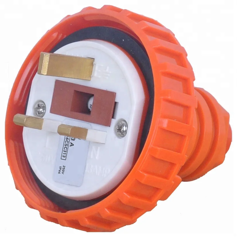 56P313 UK Standard 250V 13A 13amp 13 AMP IP65 waterproof industrial plug