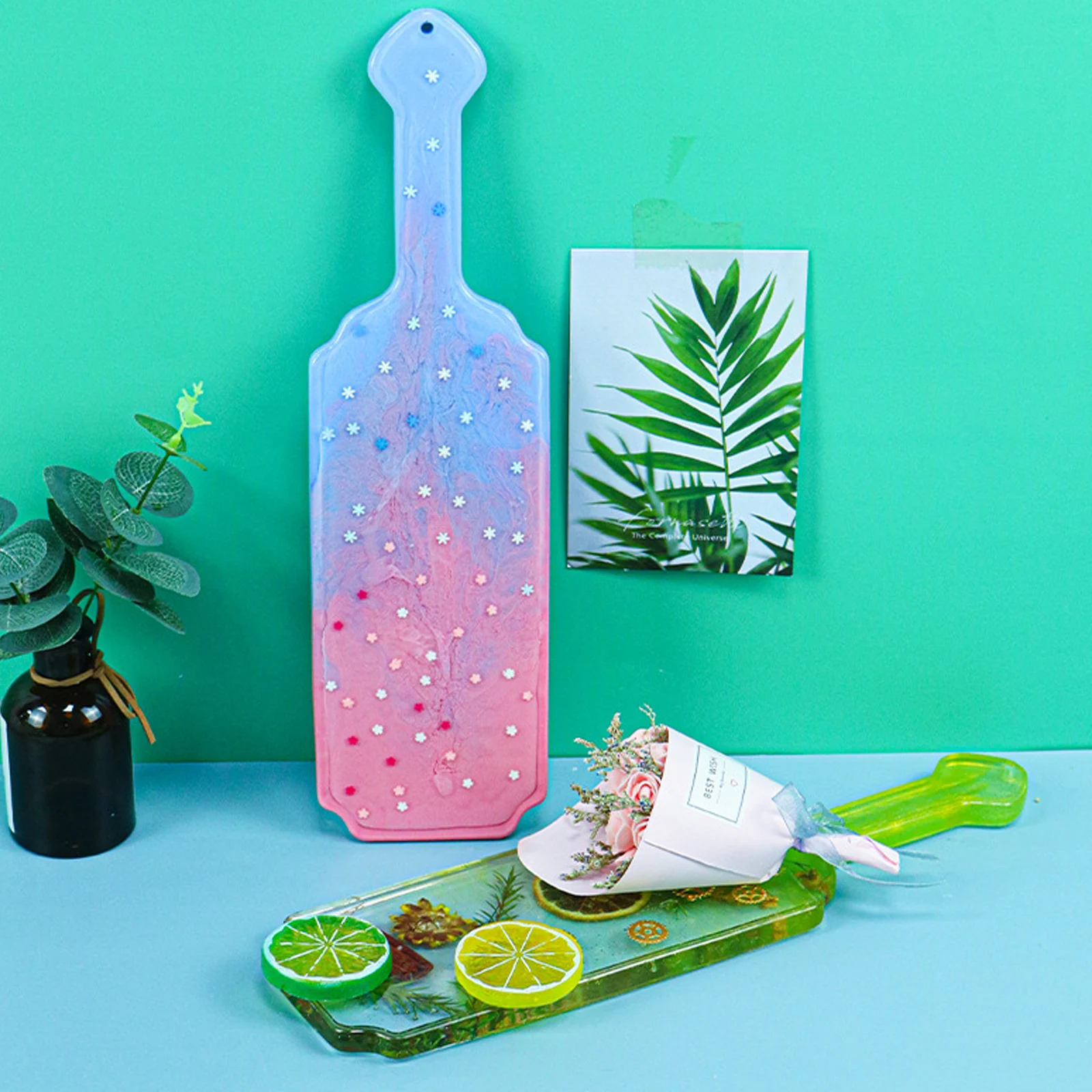 Moldes de silicona en forma de paleta, bandeja DIY, artesanías de resina, gota de cristal, molde artístico para el hogar, horneado hecho a mano, reutilizable, duradero