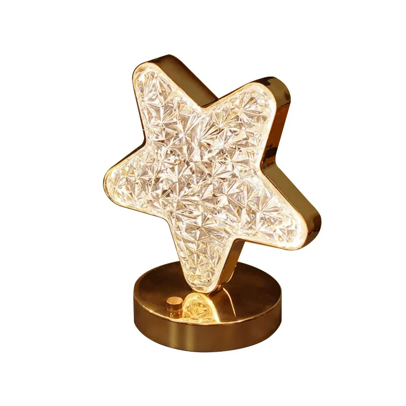 

Креативный подарок, светодиодный ночник со звездой и луной, сенсорный трехцветный зарядный атмосферный светильник для спальни, подарок на день рождения, настольный ночник