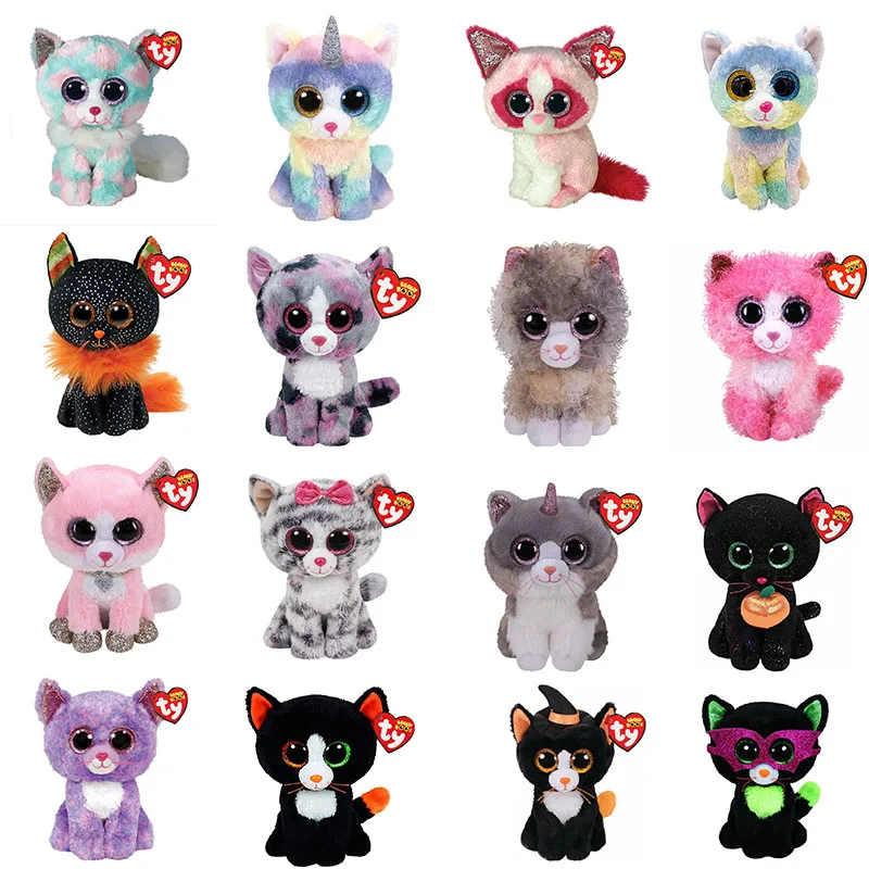 15cm Ty Beanie Scrappy Kiki Fiona Opal Heather Cassidy Big Eyes Stuffed Plush Toy Animal Doll Children Halloween Christmas Gift