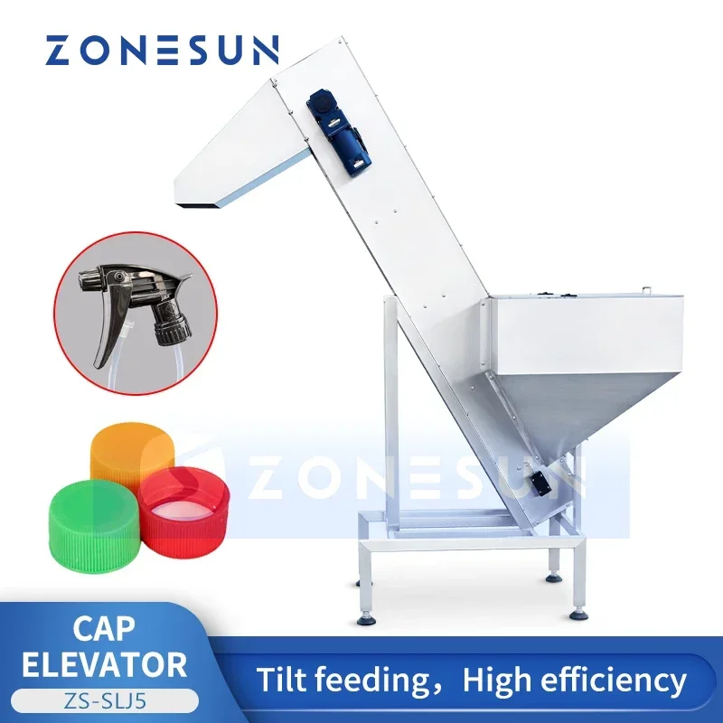 ZONESUN ZS-SLJ5 Automatic Feeding Machine Plastic Screw Cap Spray Cap Elevator
