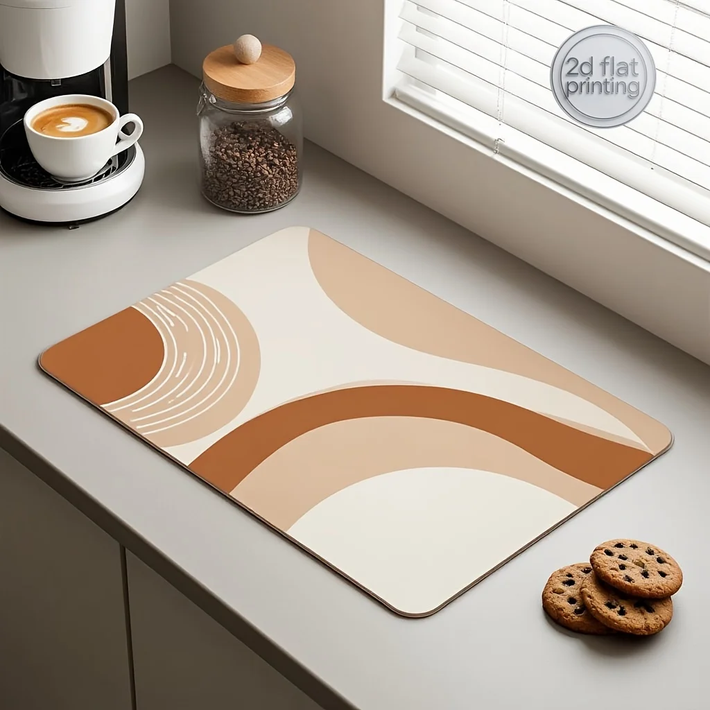 1pc Diatom Mud Strip Dish Drying Mat Dish Draining Pad Kitchen Coffee Machine Mat Countertop Absorbent Mat Placemat Insulation M