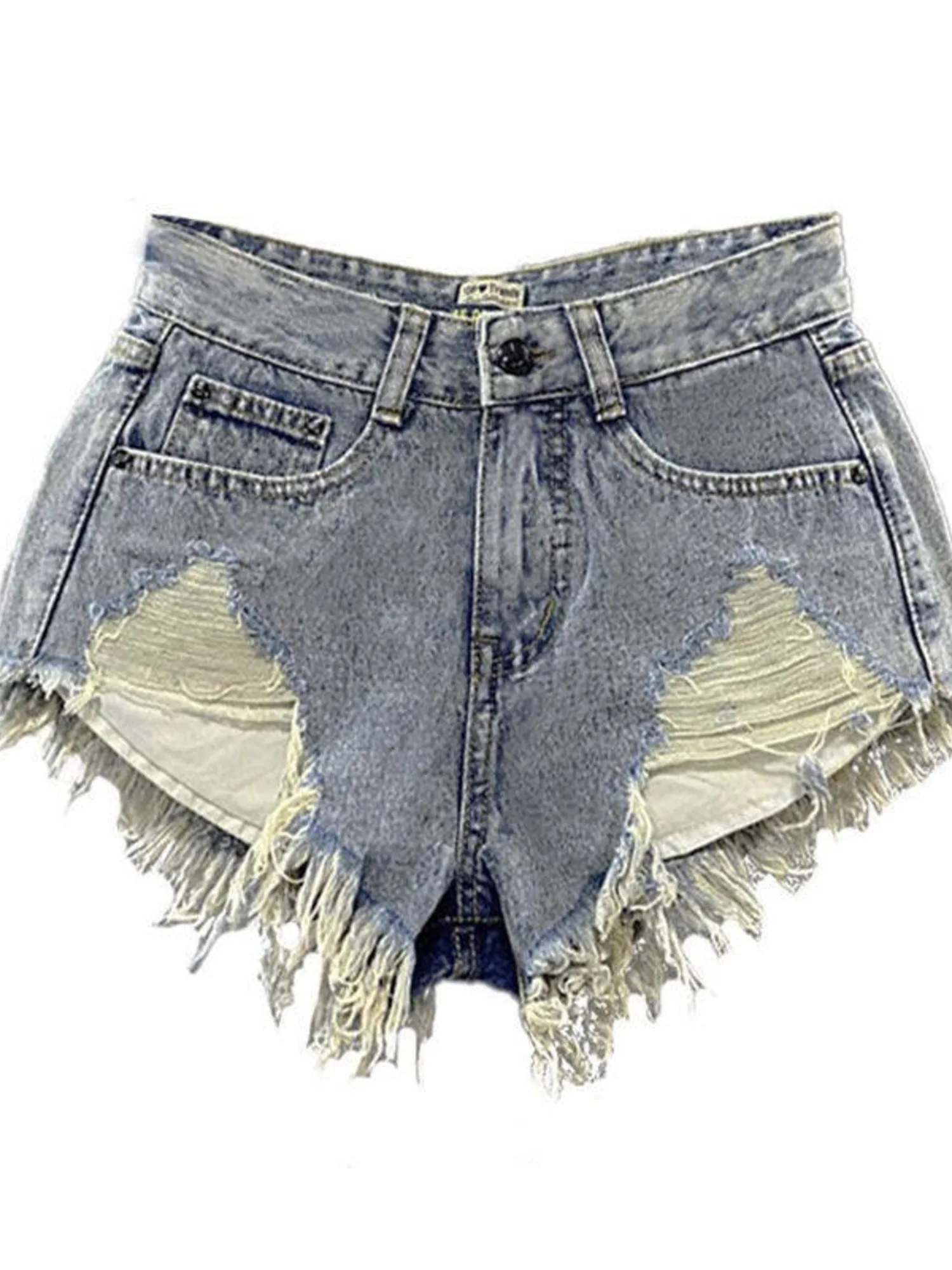 

Women's High Waisted Distressed Denim Shorts Acid Wash Frayed Hem Y2K Ripped Jeans Shorts Summer Streetwear Hot Pants