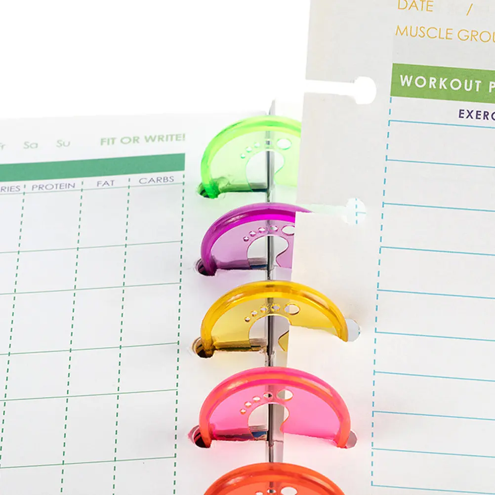 

20Pcs Loose Leaf Binder Discs Plastic Colorful Notebook Rings Multi-Function Note Organizer for Students Artists Office Use