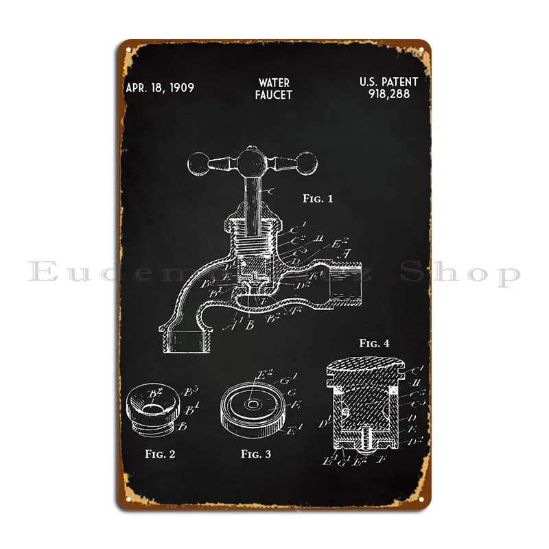 Water Faucet Chalk Metal Sign Design Wall Decor Personalized Printing Vintage Tin Sign Poster