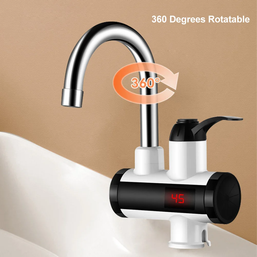 Electric Kitchen Hot Water Heater Faucet Tankless Instant Hot Water Faucet Cold Hot Water with LED Display for Kitchen Bathroom