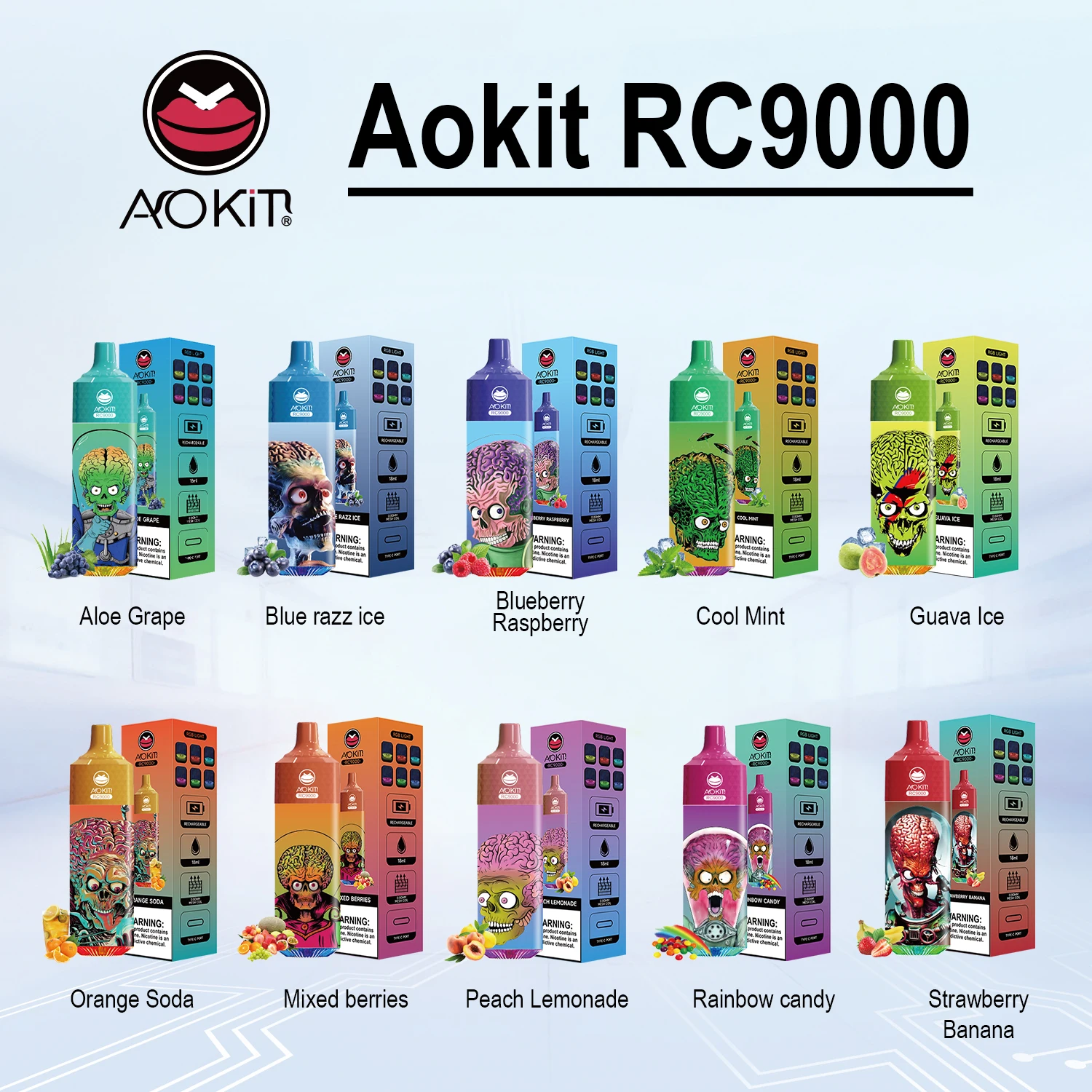 9000 rechargeable Type-C with multiple flavors and styles to choose from, new suction type