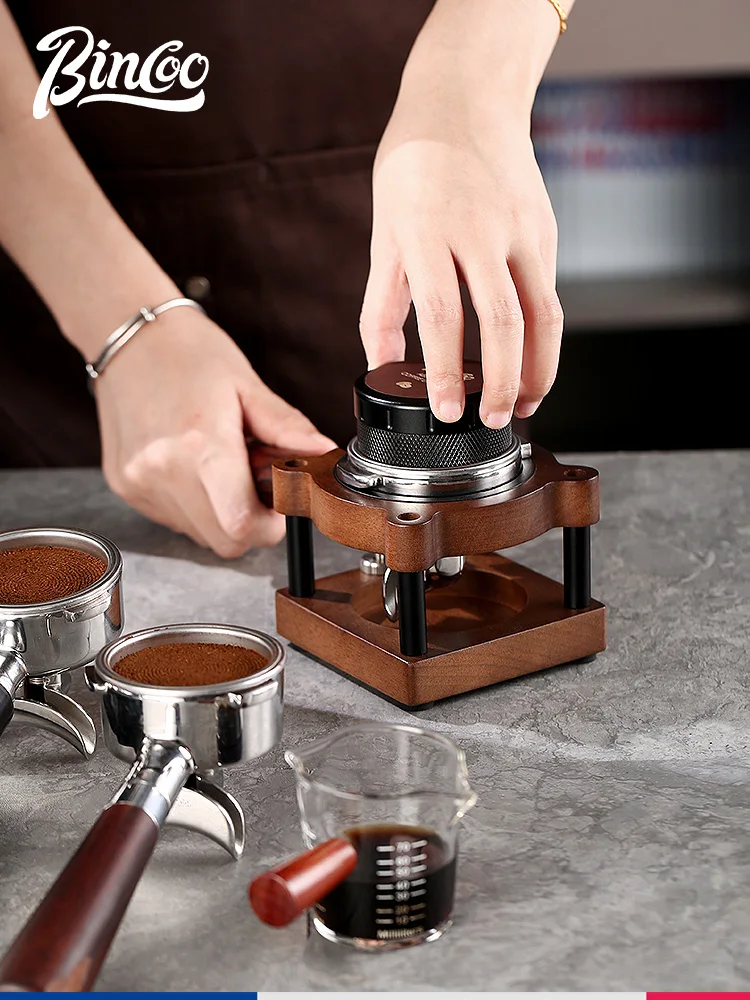 Bincoo 51mm 58mm Coffee Tamping Station Walnut Wood Tamper for Espresso Coffee Accessories Barista Tools view 4
