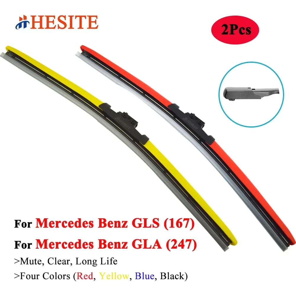 HESITE Colorful Wiper Blades For Mercedes Benz GLA GLA180 GLA200 GLA220 GLA250 GLA45 GLS GLS350 GLS400 2019 2020 2021 2022 2023