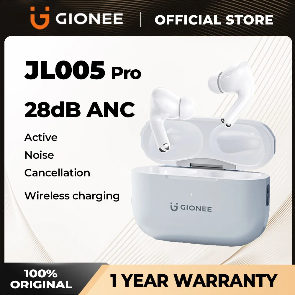 ANC Gionee JL005 PRO Bluetooth Earphone Wireless Charging Wireless Headphones Active Noise Cancellation 6.5 hours Battery Life