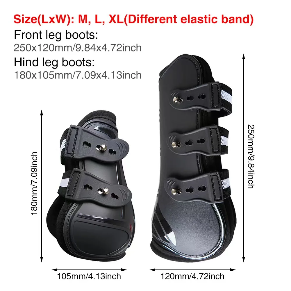 Adjustable Horse Tendon Boots Protective Leg Wraps & Splint Boots Set