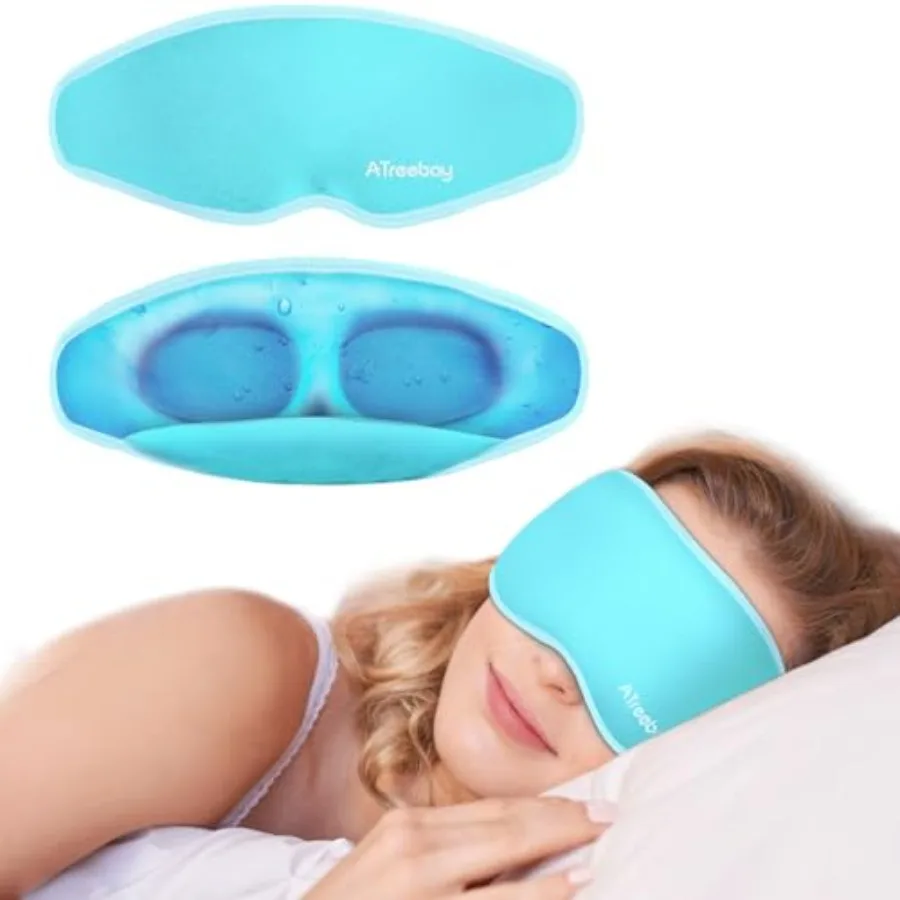 

3D Gel Cooling Eye Mask, Weighted Eye mask for Sleeping, 3D Contoured Cup No Pressure Night Blindfold Sleep Mask, Ice Cold Pack