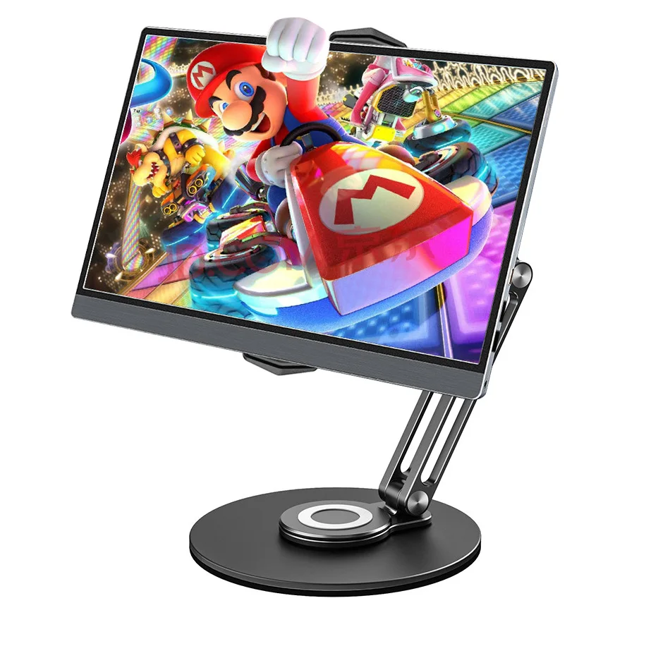 

Portable Monitor Holder Aluminum Alloy Foldable Arm 360 Rotating Base VESA Mount 12 13 14 15.6 17.3 inch Display Riser