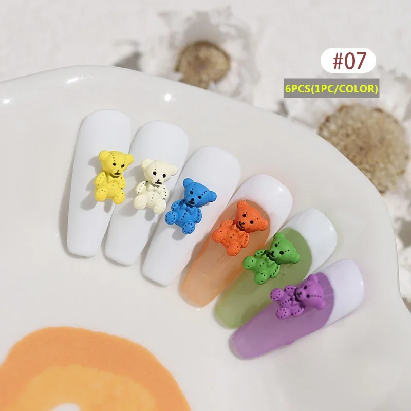 2pcs Cute Bear 3D Nail Decorations Web Celebrity Nail Accessories Teddy Manicure Japanese Style DIY for Nails Design