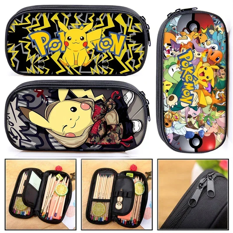 Pokemon Pencil Case Cartoon Anime Pikachu Peripheral Pencil Bag School Supplies School Case Supplies Gift Stationary Bag gifts