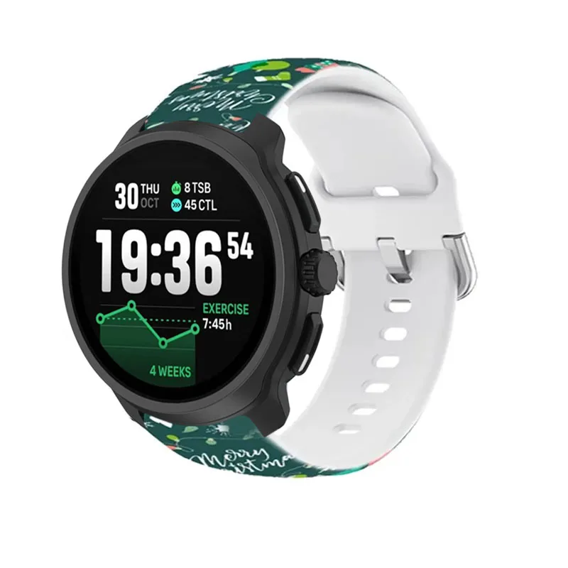 22mm 20mm Christmas style Silicone Strap For COROS APEX 4 42mm/PACE Pro/3 Fashion wristband For Suunto Vertical 2-1/Run/Race 2