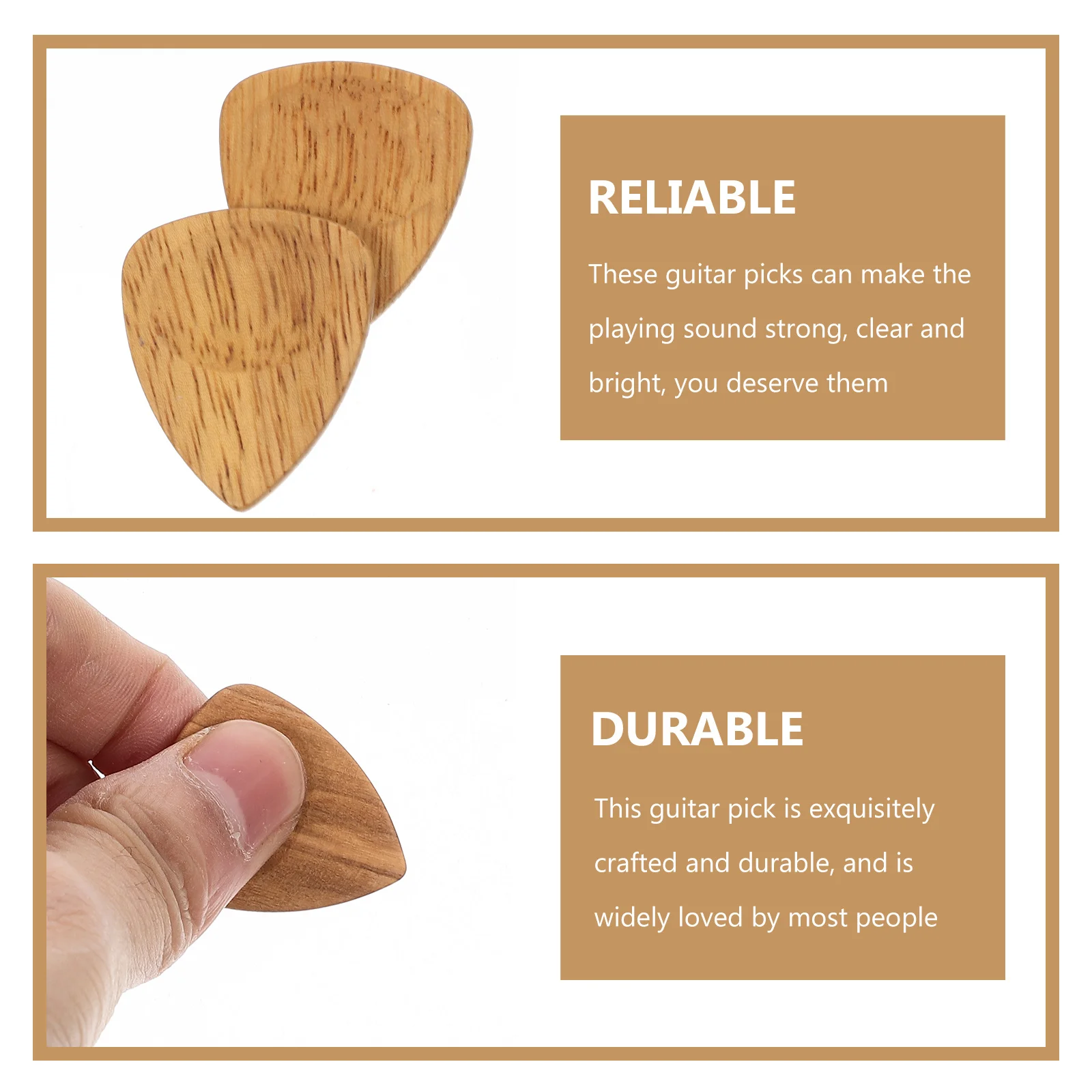 

6Pcs Professional Wood Guitar Picks High Wear Resistance Flexible for Electric Acoustic Folk Guitar Ukulele Bass