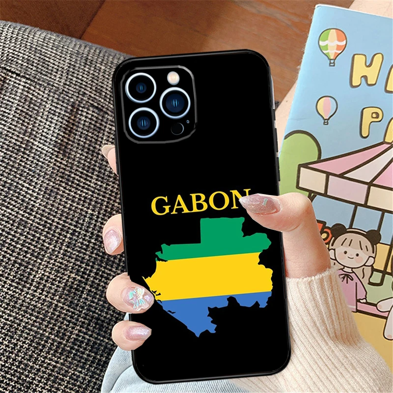 Gabon Gabonese Flag Phone Case For iPhone 15 13 12 11 14 16 Pro Max X XR XS Case For iPhone 15 12 13 Mini Plus Cover