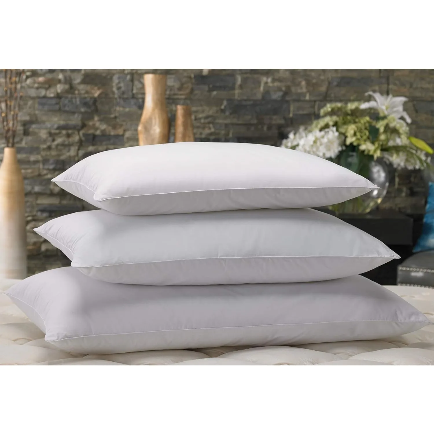 Down Alternative Eco Pillow - Eco-Friendly Pillow with 100% Recycled Fill - Set of 2 - King (20