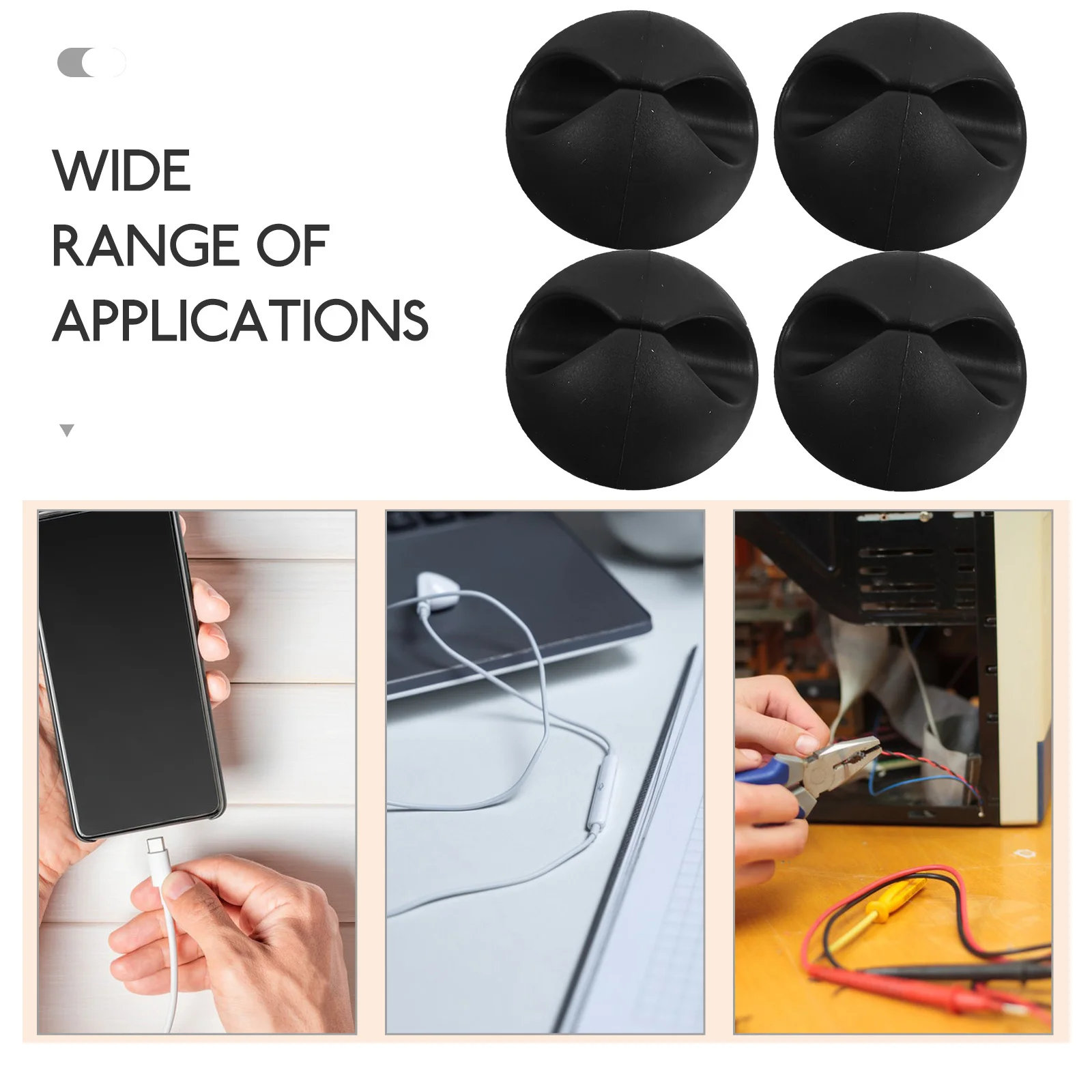 

8Pcs Adhesive Cable Holder Clips Cable Organizer Cord Clips for USB Computer Desk Wall Office Car Management