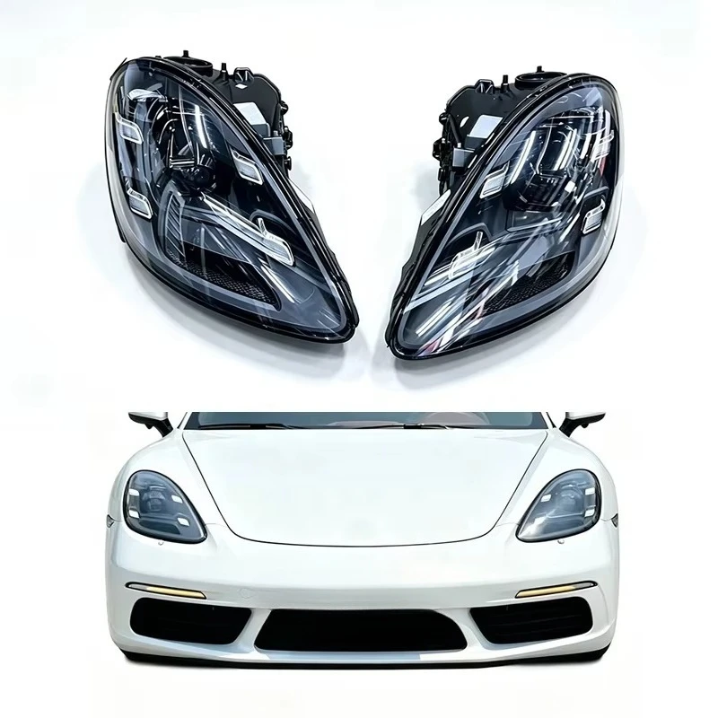 Plug and Play LED Headlight Assembly with DRL Bumper Lights for Porsche 981 2012-2015