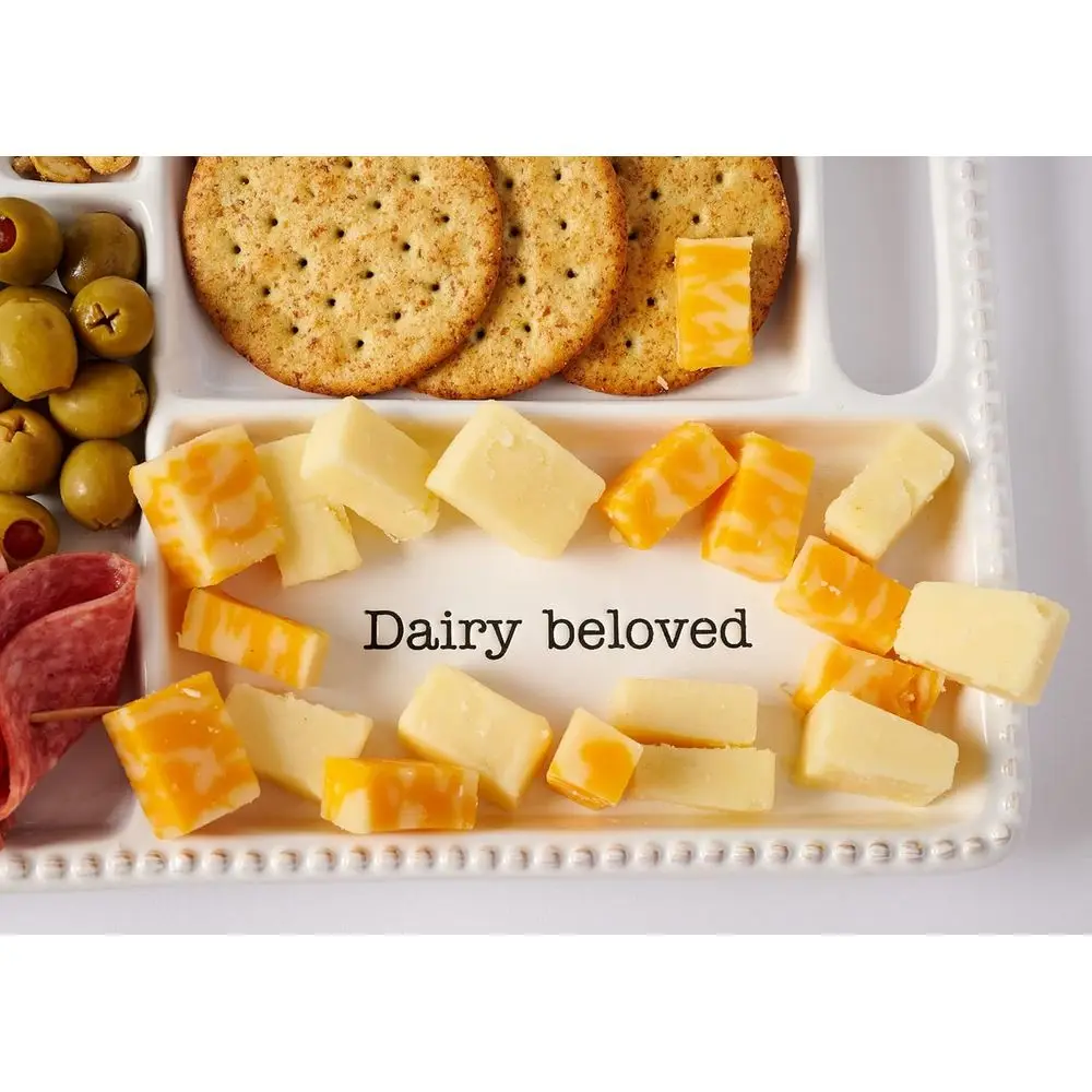 Elegant White Charcuterie Tray, 11.75 x 22 Inches
