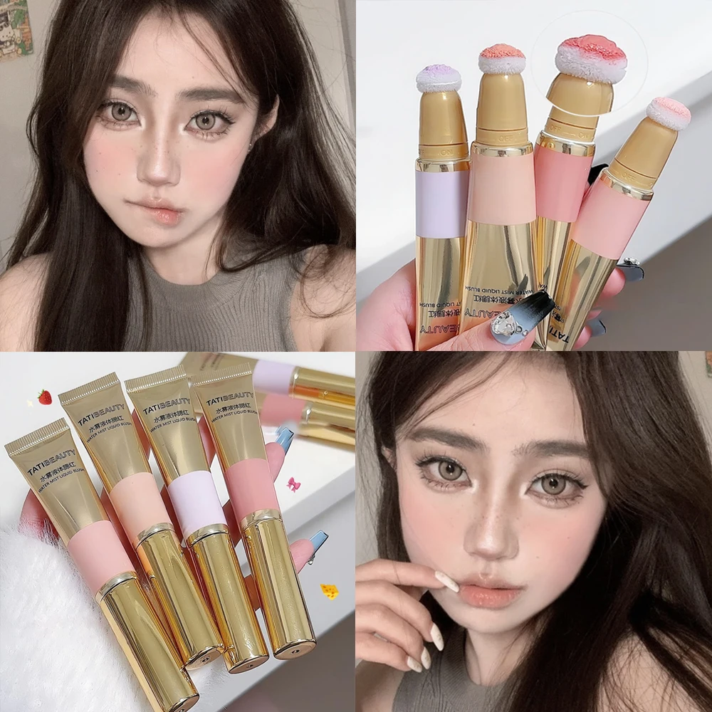 Multi-function Blush Stick Sponge Facial Blush Waterproof Brightening Face Contouring Shadow Blusher Tint Cheek Korean Cosmetics