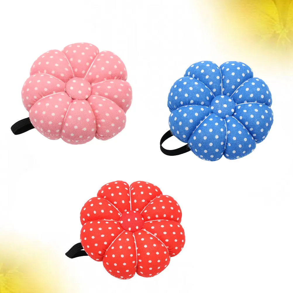 

3pcs Needle Insert Bag Pumpkin Shaped Funny Cloth Material Durable Non-Fade Colorful Sewing Garden Euramerican Style Needle